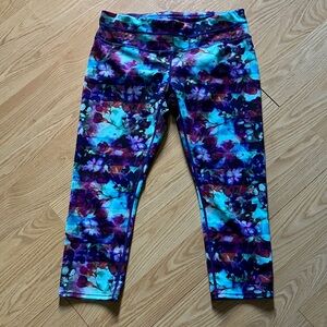 Athleta Vibrant Floral Leggings - Blue and Purple